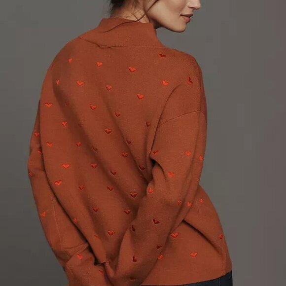 Anthropologie The Carys Mock-Neck Sweater by Maeve Cedar Hearts Size S NWT - Picture 8 of 8